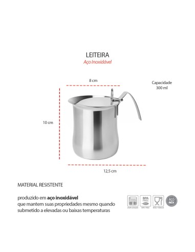 Leiteira Chaleira Bule Tampa Aço Inox Bar...