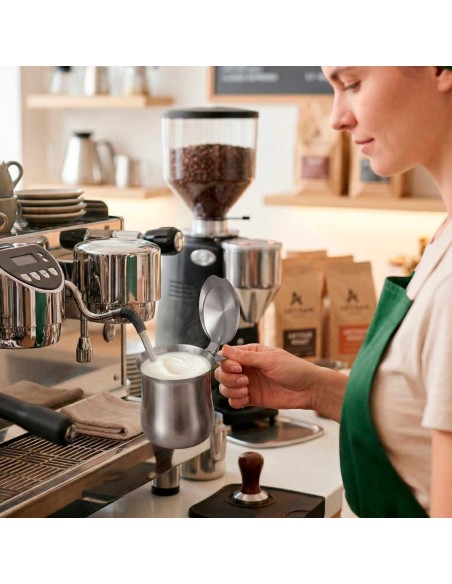 Leiteira Chaleira Bule Tampa Aço Inox Bar Cafeteria 300ml