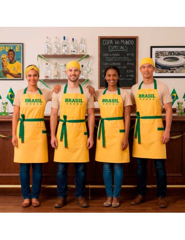 Avental Verde Amarelo Brasil Copa Futebol...
