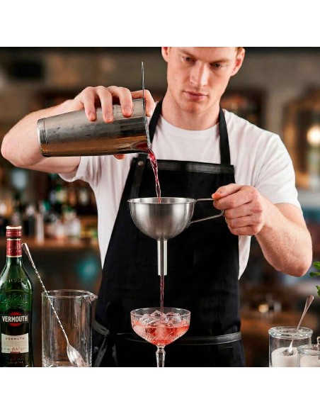 Funil com Peneira Inox Filtro Coador Cha Drinks Molhos Bar