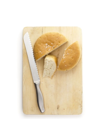 Faca de Pao Inox Profissional Lamina 8" Serrilhada Aço