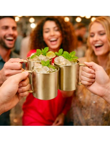 Caneca Moscow Mule Aço Inox Dourado Velho 420ml...