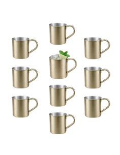 Caneca Moscow Mule Aço Inox Dourado 420ml Bar Drink 10un
