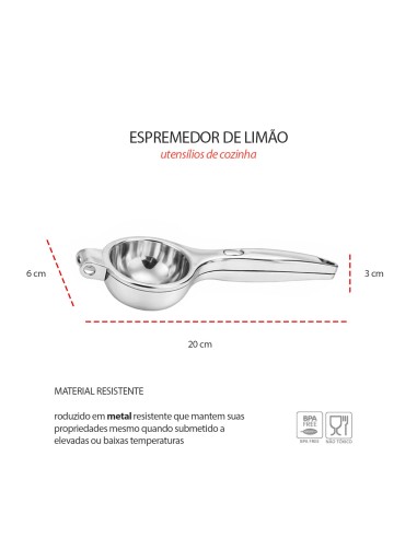Espremedor de Limao Amassador Manual Bar Suco...