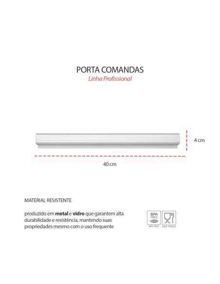 Porta Comanda Profissional Cozinha Restaurante 40cm