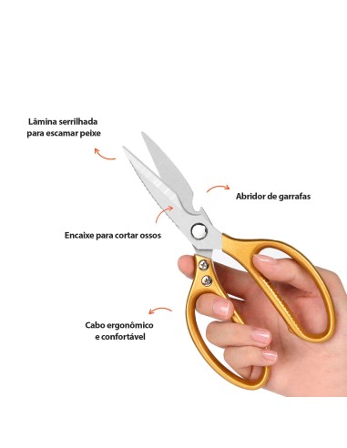 Tesoura de Cozinha Descamador Abridor Frango...