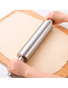 Rolo de Massa Aço Inox Cabo Giratorio Profissional 47cm 2