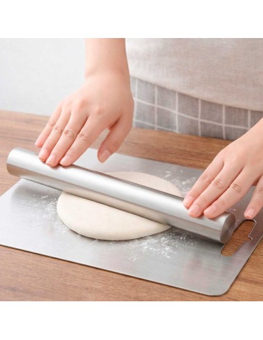 Rolo de Massa Aço Inox Profissional Paes Pizza...