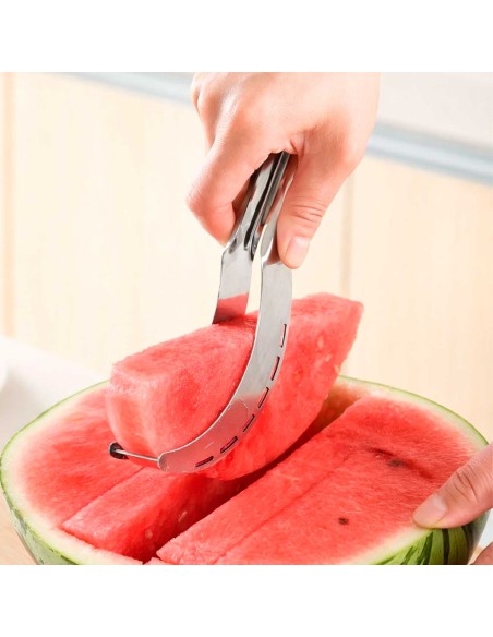 Cortador Fatiador de Melancia Melao Frutas Pegador Aço Inox
