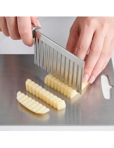 Cortador Batata Frita Ondulado Crinkle Chips Legume Aço Inox 2
