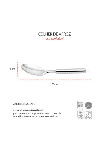 Colher Servir Arroz Salada Utensilios Cozinha...