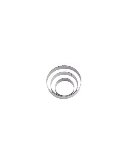 Cortador de Bolo Redondo Forminha Molde Corte Aço Inox 3un