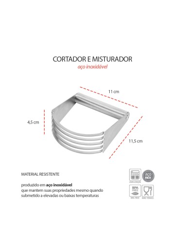 Cortador Misturador de Massa Pastry Blender...