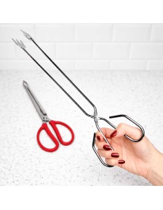 Pegador Alimentos Pinça Churrasco Inox Carne Grande 40cm 2