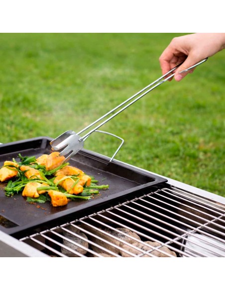 Pegador Alimentos Pinça Churrasco Inox Carne Grande 40cm