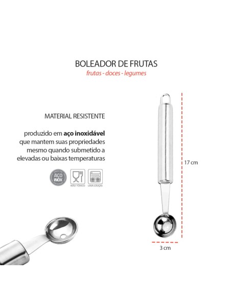 Boleador de Frutas Modelador Cabo Aço Inox