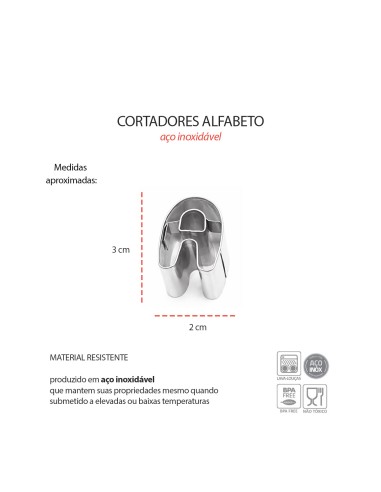 Cortador Bolo Letra Alfabeto Biscoito...
