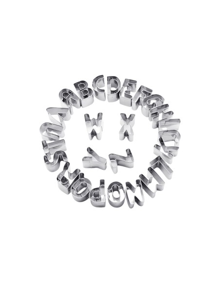 Cortador Bolo Letra Alfabeto Biscoito Confeitaria Inox 26un