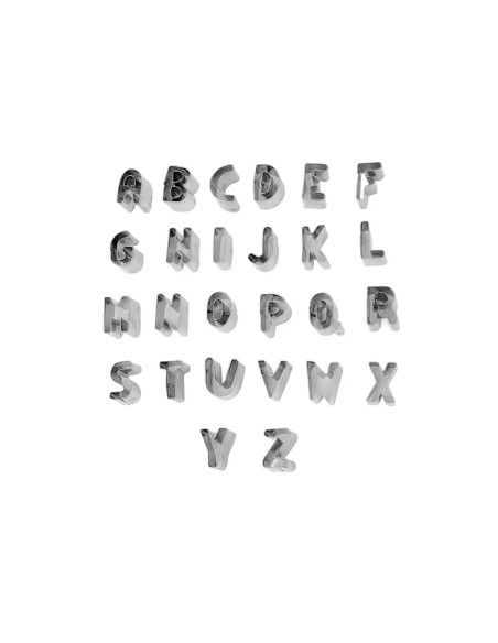 Cortador Bolo Letra Alfabeto Biscoito Confeitaria Inox 26un