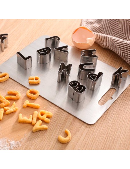 Cortador Bolo Letra Alfabeto Biscoito Confeitaria Inox 26un