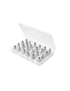 Bicos de Confeitar Inox Adaptador Caixa Bolo Cupcake 26un