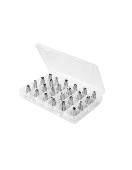 Bicos de Confeitar Inox Adaptador Caixa Bolo Cupcake 26un