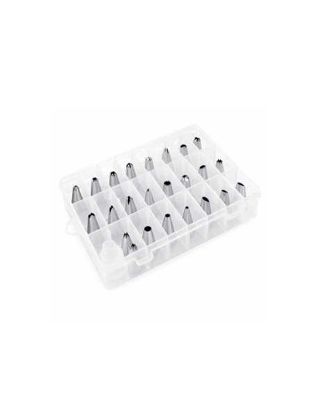 Bicos de Confeitar Inox Adaptador Caixa Bolo Cupcake 26un