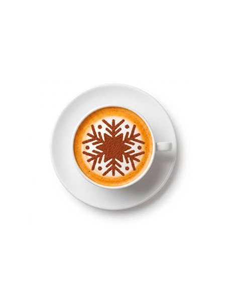 Molde Decorativo Barista Floco de Neve Cafe Leite Aço Inox