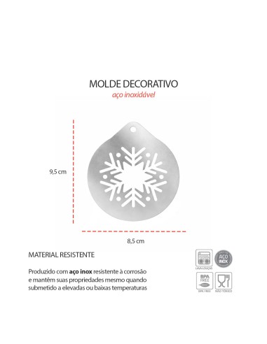 Molde Decorativo Barista Floco de Neve Cafe...