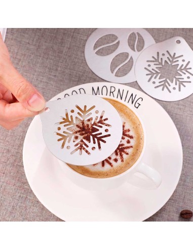 Molde Decorativo Barista Floco de Neve Cafe...