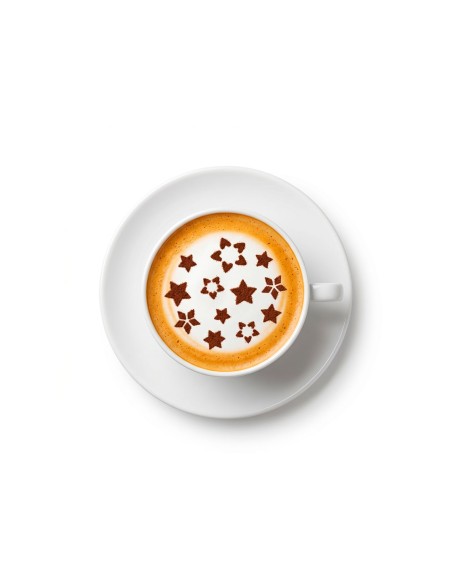 Molde Decorativo Barista Estrelas Cafe Cappuccino Leite Inox