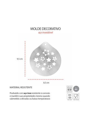 Molde Decorativo Barista Estrelas Cafe...