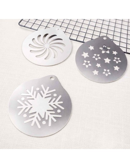 Molde Decorativo Barista Estrelas Cafe Cappuccino Leite Inox