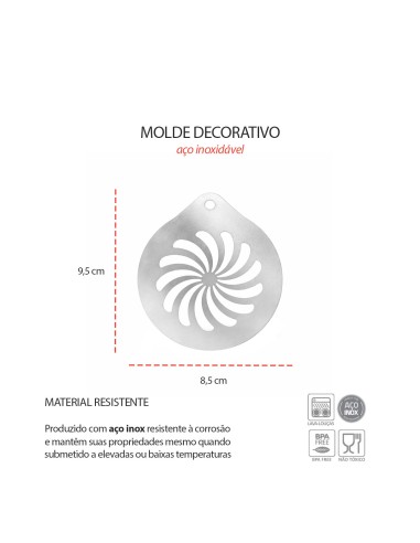 Molde Decorativo Barista Espiral Cafe...
