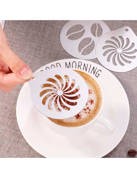 Molde Decorativo Barista Espiral Cafe Cappuccino Leite Inox