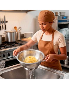 Escorredor Macarrao com Alça Lavador Massas Verduras Inox 2