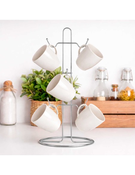 Porta Xicaras Suporte Organizador 6 Canecas Cafe Cha