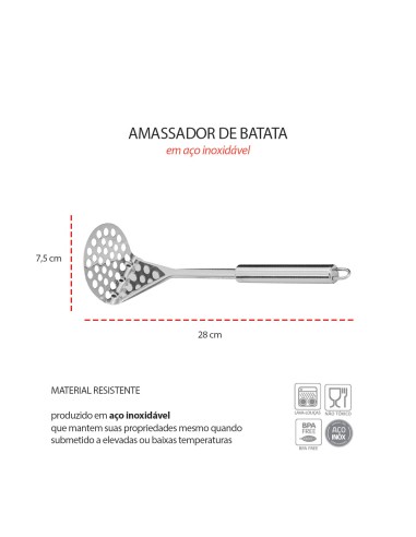 Amassador de Batatas e Legumes Espremedor...