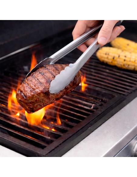 Pegador Pinça Alimentos Carne Grande Inox Profissional 39cm