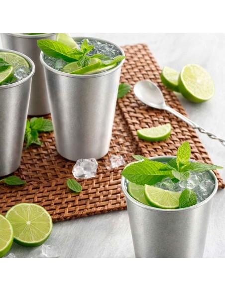 Copo Inox Pequeno Drink Bar Buffet Suco Agua Aço 250ml