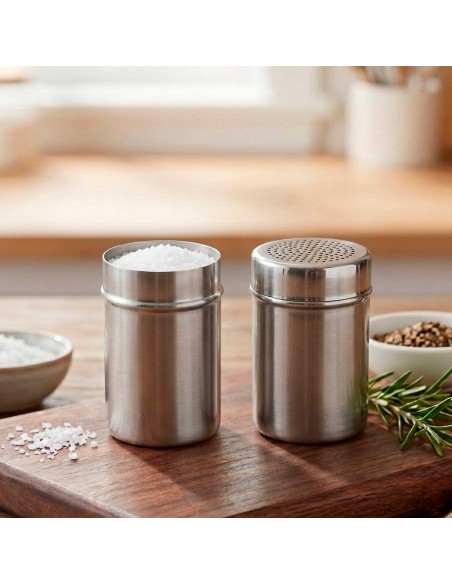 Saleiro Inox Porta Tempero Condimentos Tampa 230ml