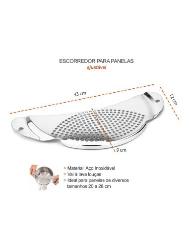 Escorredor de Alimentos Ajustavel para Panelas...
