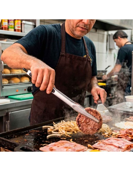 Pegador Pinça Alimentos Carne Bico Jacare Grande Inox 39cm