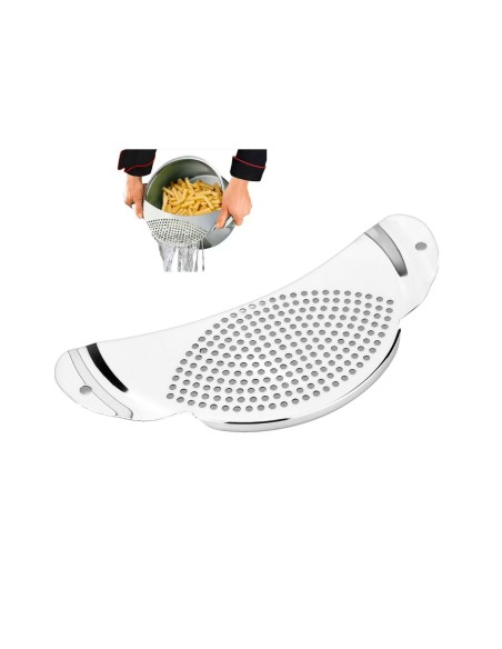 Escorredor de Alimentos Ajustavel para Panelas Aço Inox