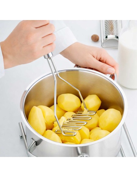 Amassador de Batatas e Legumes Espremedor Manual Inox 23cm