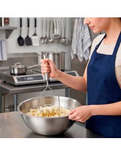 Amassador de Batatas e Legumes Espremedor Manual Inox 23cm 2