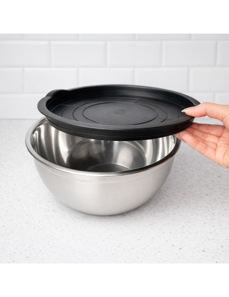 Tigela Bowl Aço Inox Tampa 3,5L Cozinha Profissional
