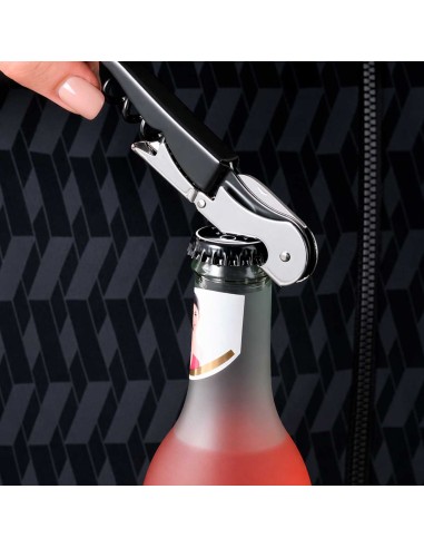 Saca Rolha Abridor de Vinho Garrafa Inox Preto...