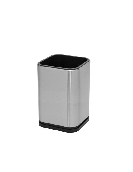 Porta Talheres Utensilios Quadrado Suporte Aço Inox Preto