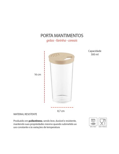 Pote Farinheiro Porta Mantimentos Graos Cereais...